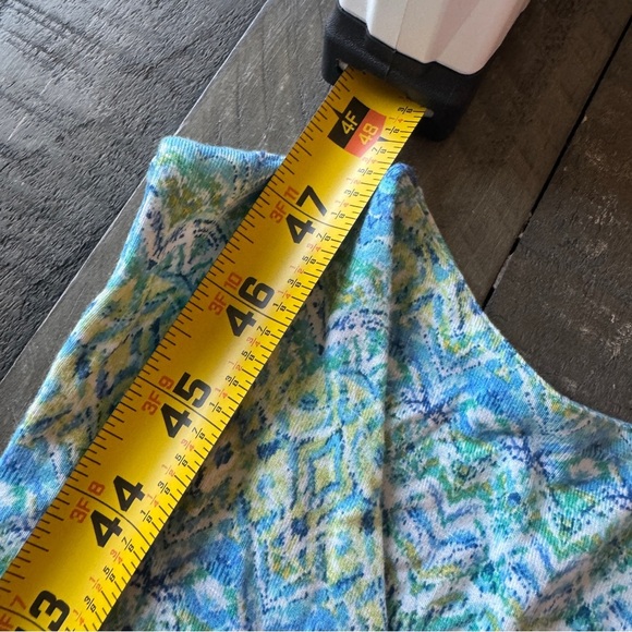 J. Jill Sleeveless Aegean Ikat Green and Blue Print Island Maxi Dress Size Med - Picture 4 of 13